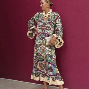 NWT ZARA PRINTED MIDI DRESS 7832/016